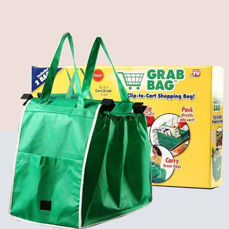 Supermarket Shopping Bag Eco Friendly Trolley Tote Thicken Cart Bags Large Capacity Handbags Foldable Reusable Cart Bag Dropship