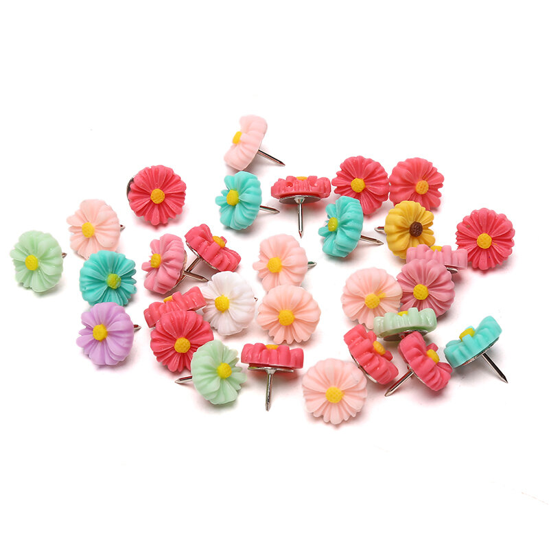 30pcs/Box Cute Rose Flower Decorative Thumbtacks Cork Board Push Pins for Office School Stationery Supplies