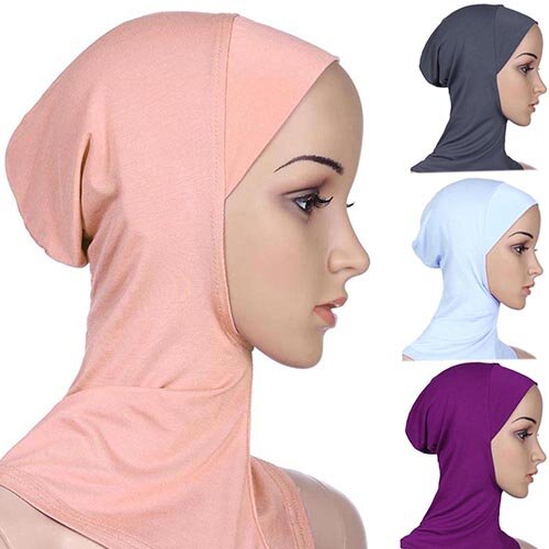Casualผู้หญิงHijabsนุ่มมุสลิมฝาครอบด้านในHijabหมวกอิสลามUnderscarfหัวหมวกศีรษะหมวกหมวก 2020