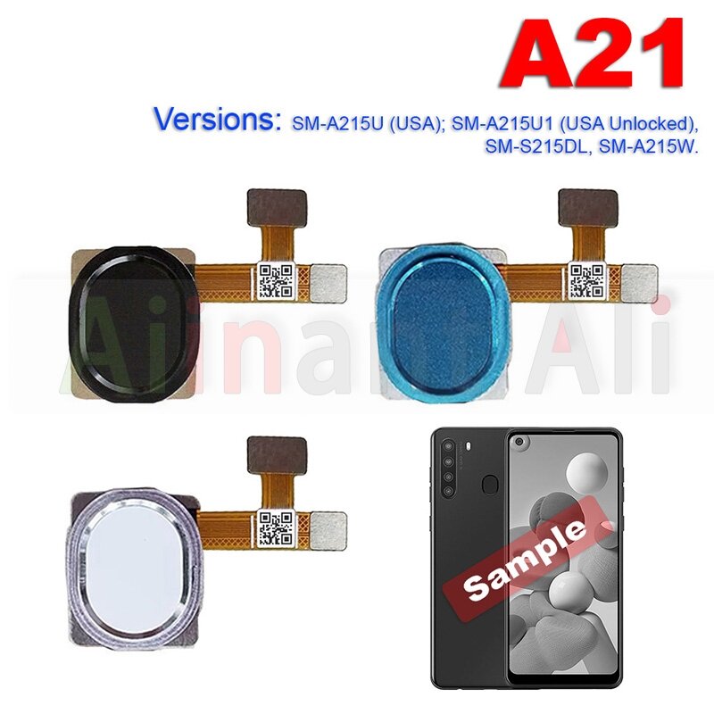 AiinAnt Phone Back Button Fingerprint Finger Sensor Flex Cable For Samsung Galaxy A20 A20E A20S A21 A21S A205F A207F A215U 