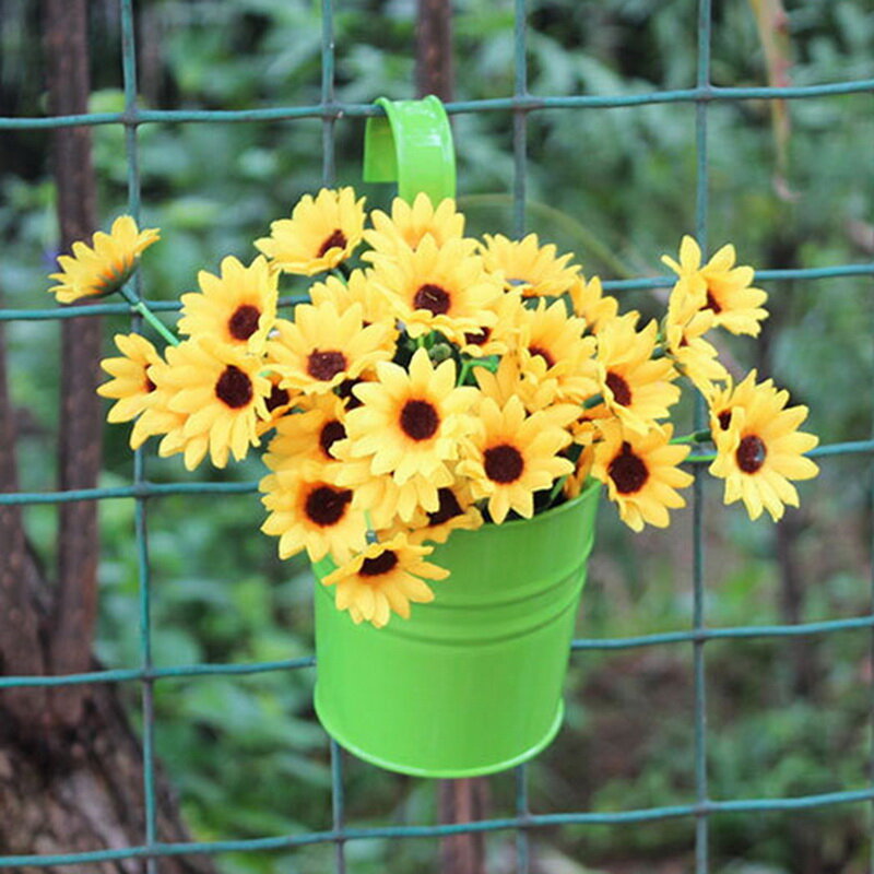 10 cores removível pendurado vasos de flores gancho potes de parede potes de jardim varanda plantadores balde de metal suportes de flores decoração para casa