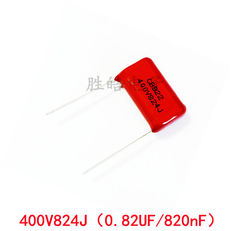 10 pces 400v824j alta qualidade 5% 0.82 passo uf 15mm 20mm 820nf 400v 824 824j capacitor de filme de polipropileno cbb