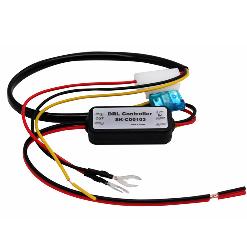 SELYNDE-Luz LED de circulación diurna para coche, controlador DRL, arnés de relé automático, atenuador de encendido/apagado, 12-18V