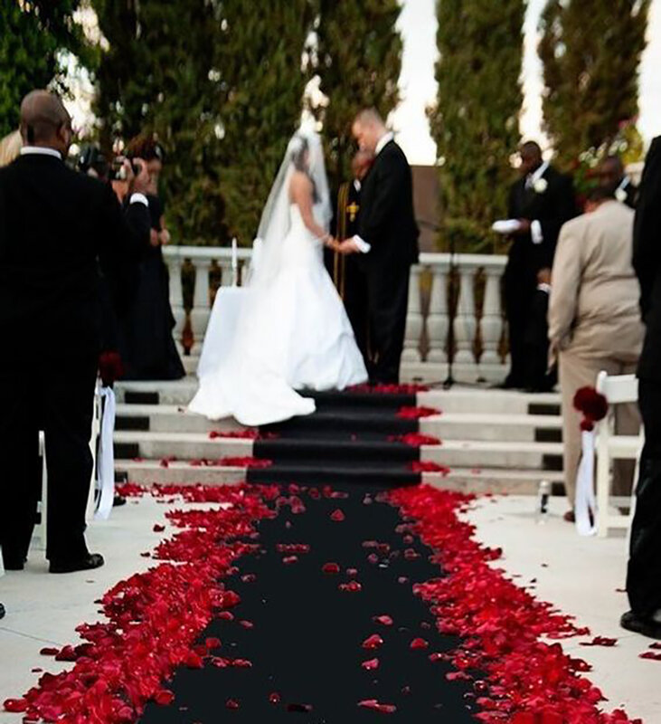 MOLANS 5*5Cm Kain Sutra Kelopak Mawar Terstimulasi untuk Dekorasi Pernikahan Manis Romantis Susunan Ruang Pernikahan 500/1000/2000 Buah