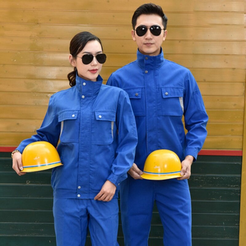 Pakaian Las Musim Semi Pakaian Kerja Pria Wanita Seragam Pekerja Tebal Awet Mekanik Perbaikan Otomatis Pekerja Listrik Coverall
