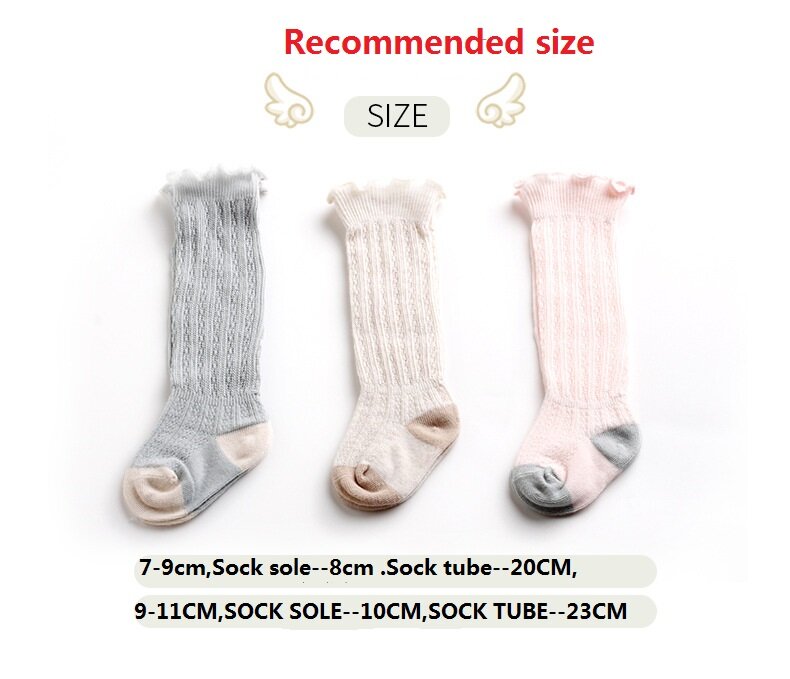 Nuovi calzini traspiranti in rete di cotone per bambini 0-1 anni calzini per neonate per neonati ventilazione 100% cotone 1 paio/2 pezzi