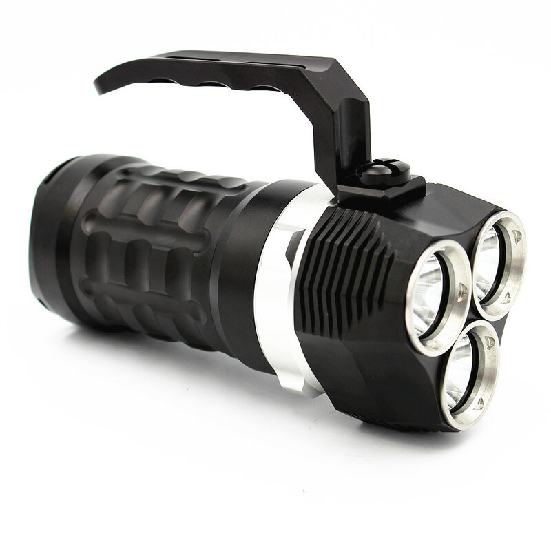 Linterna LED de buceo de 4000LM, reflector impermeable de 3 x XM-L2, foco portátil, lámpara de mano, batería y cargador
