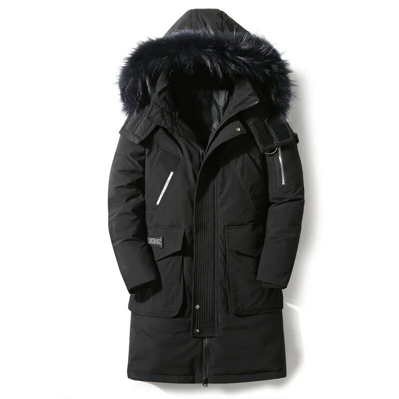 Yapu 90% ダウンジャケット2022新冬のメンズダウンジャケット高品質取り外し可能な毛皮の襟の男性のジャケット厚く暖かい防風