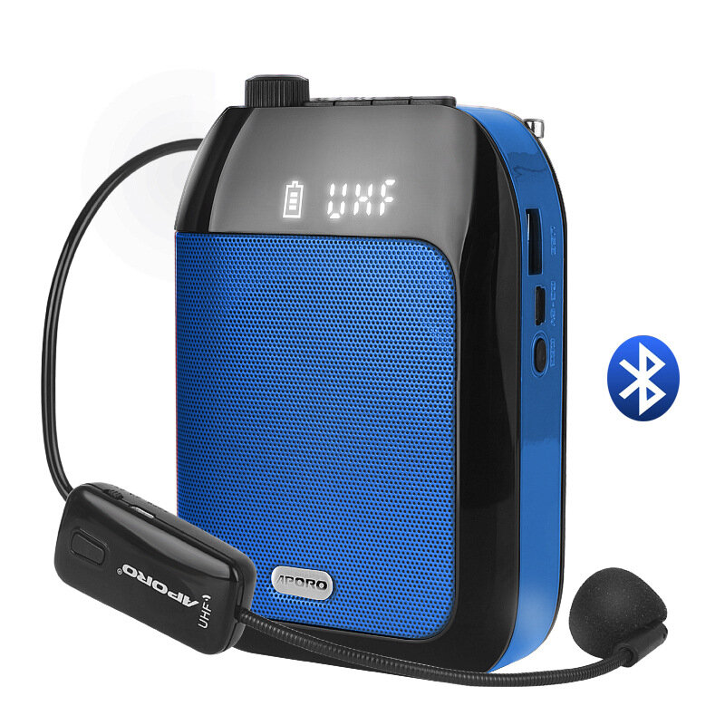 Bluetooth UHF bezprzewodowy wzmacniacz głosu przenośny do nauczania wykład przewodnik wycieczek promocja u-disk megafon głośnik mikrofonu