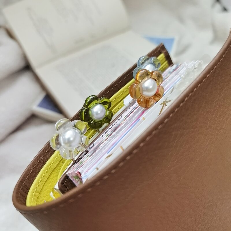 Jelly cor clara flor resina clipes de papel bonito bookmark ins estilo livro decoração notebook acessórios de escritório