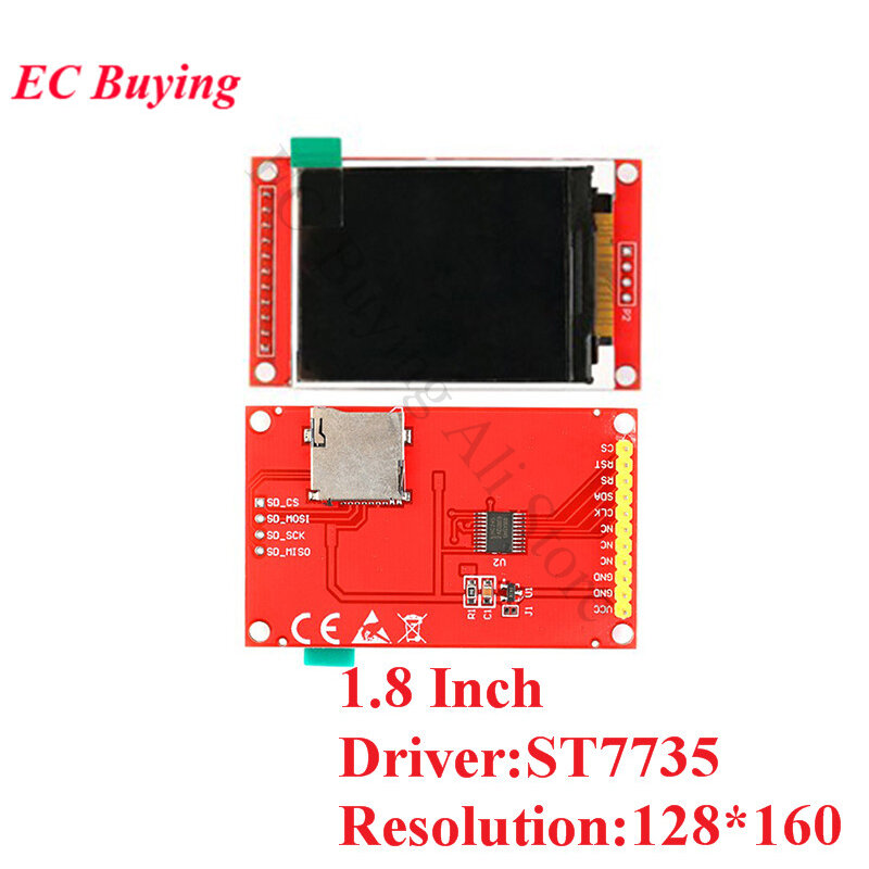 TFT Color Screen LCD Display Module Drive, 1,44, 1,8, 2,0, 2,2, 2,4, 2.8 Polegada, ST7735, ILI9225, ILI9341 Interface, SPI 128x128, 240x320, Drive