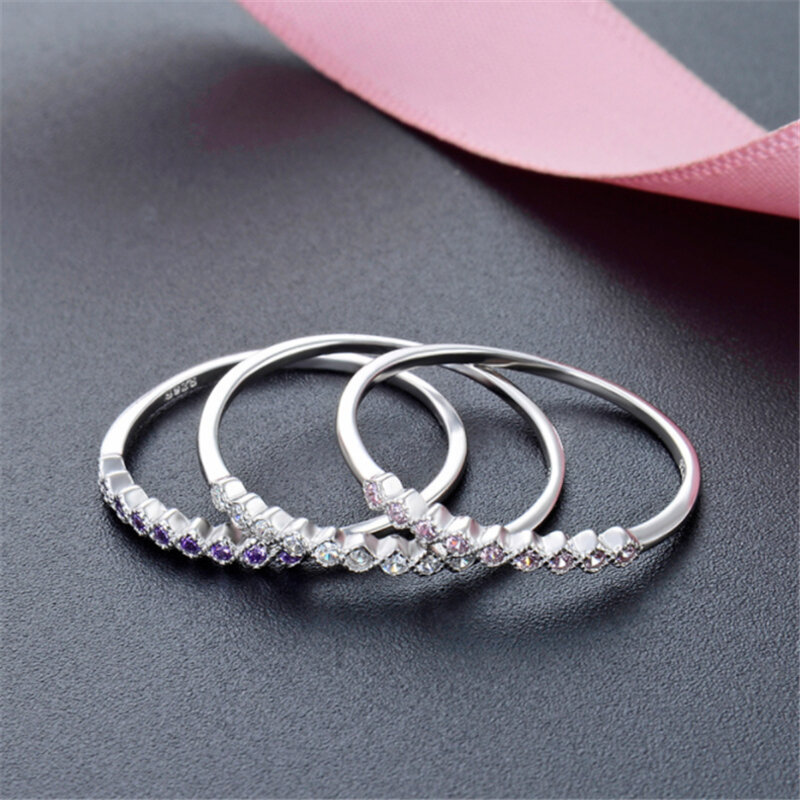 XINSOM Super Thin 1MM 925 Sterling Silver Rings For Women 2020 Simple Fashion Engagement Wedding Finger Rings Girls Gift 20FEBR7