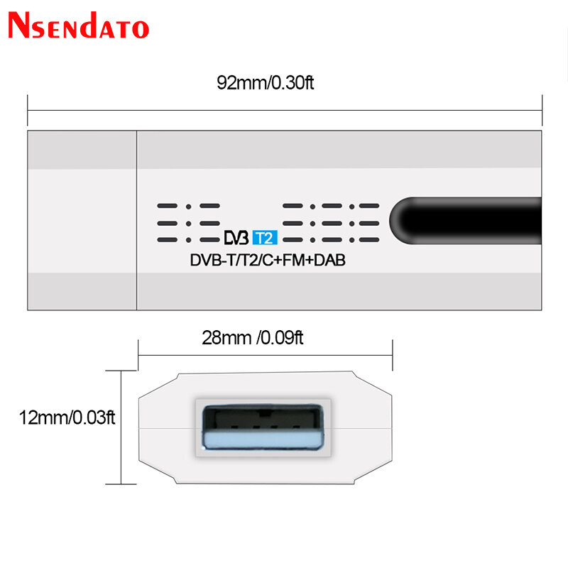 Vệ Tinh Kỹ Thuật Số DVB T2 USB Tivi Stick Sóng Ăng Ten Từ Xa HD USB Truyền Hình DVB-T2/DVB-T/DVB-C/FM/DAB USB TV Dành Cho Máy Tính