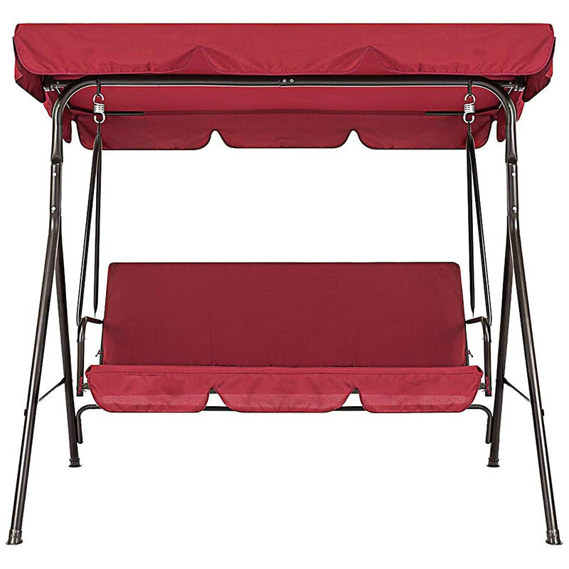 Silla columpio para terraza, conjunto de 2 unids/set de silla Universal para jardín, a prueba de polvo, 3 asientos, cubierta para exteriores (rojo)