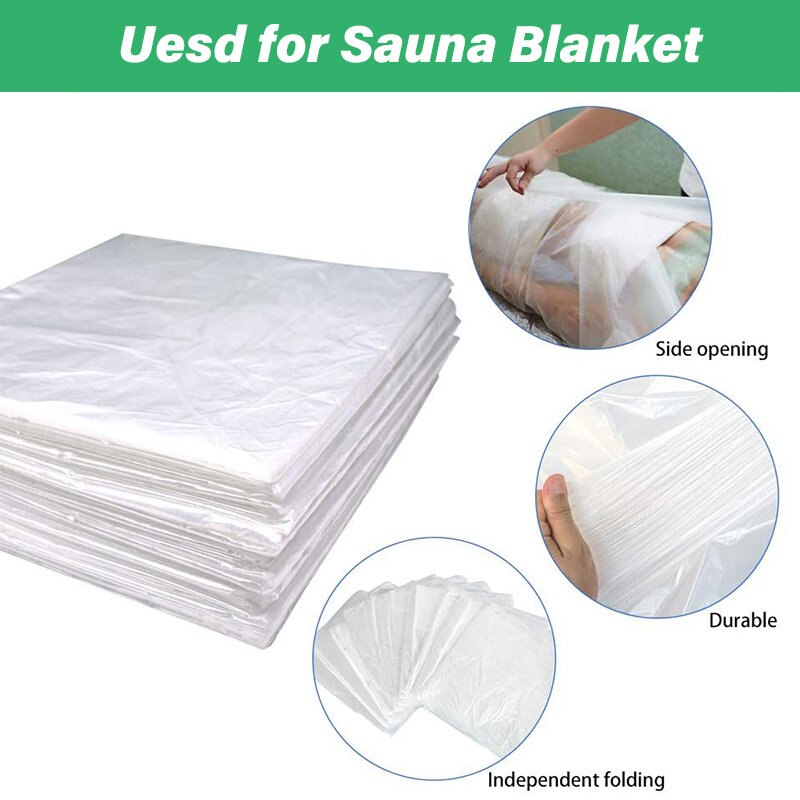Manta de Sauna infrarroja, 50 unids/lote de bolsas de baño, manta de plástico para Sauna, película corporal de 47 "x 82"