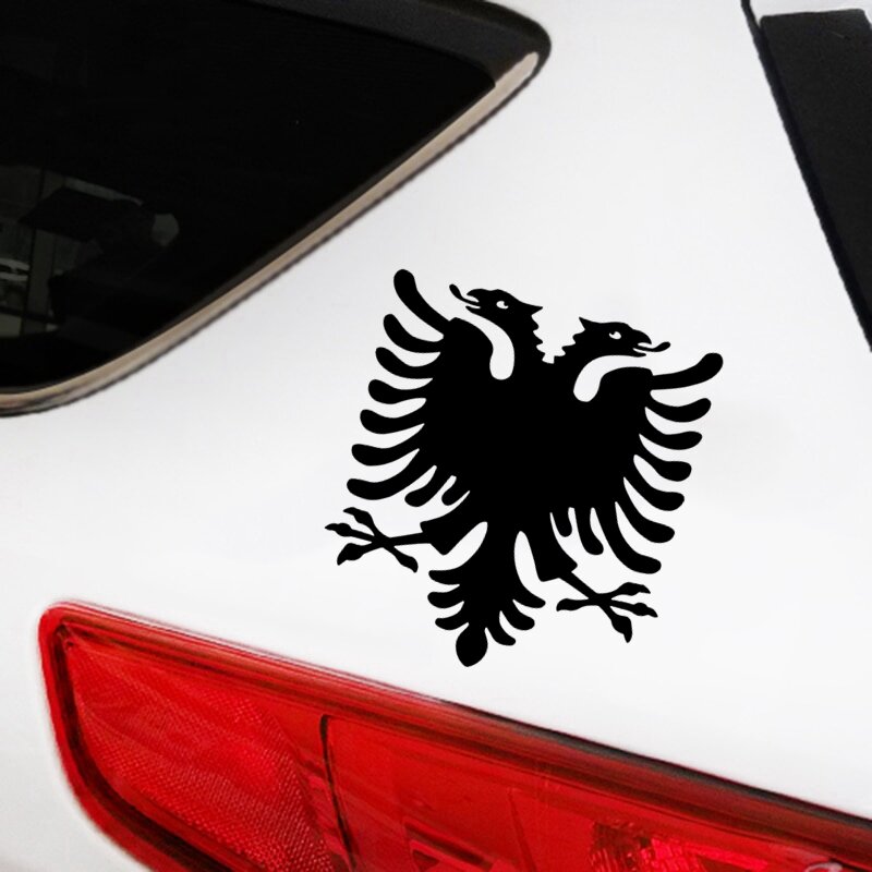 CS-10615 # Vinyl Decal Albanees Double Headed Eagle Auto Sticker Waterdicht Auto Decors Op Truck Bumper Achterruit