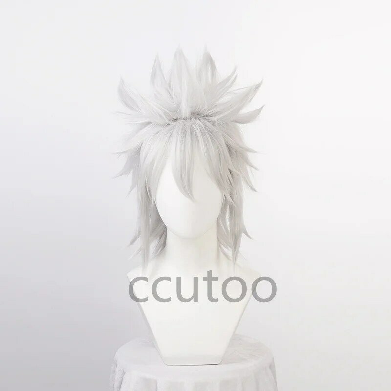 Anime Jiraiya Long Silver Chip Ponytail Heat Resistant Sythentic Hair Cosplay Costume Wigs + Wig Cap