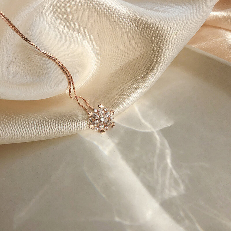 925 elegan perak disepuh mewah zirkon kotak kalung liontin rantai desain perhiasan halus untuk wanita hadiah pernikahan NK035