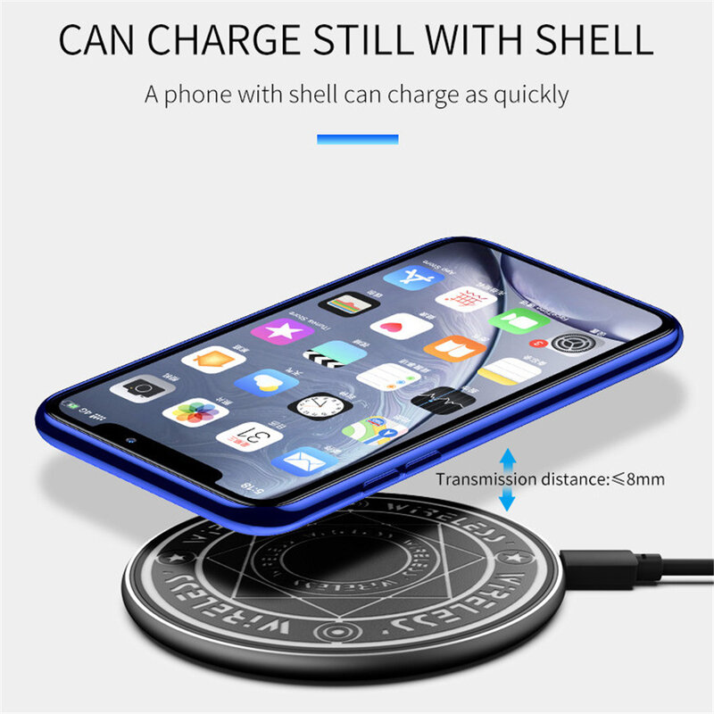 10W Qi Magic Array Wireless Charger For iPhone15 14 13 12 11 XSMAX XR Samsung S23 S22 S20 Huawei Mate60 P40 P30 Xiaomi MIX 9