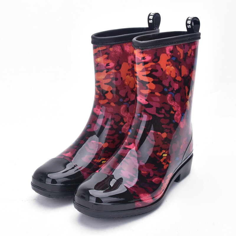 Bota feminina tornozelo impermeável, calçado feminino floral, alta qualidade, primavera/outono 2021 new789