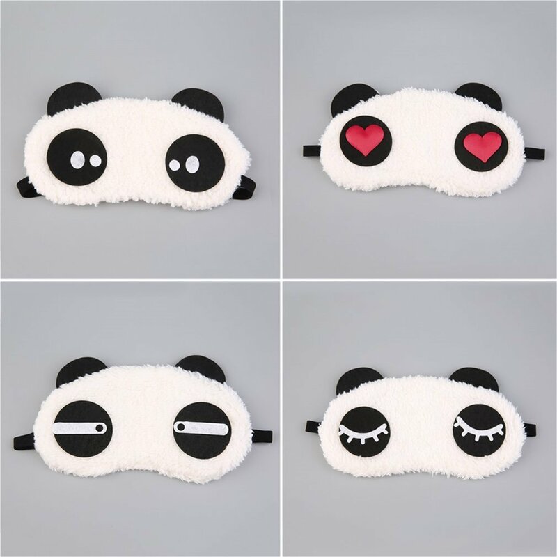 Mascarilla de felpa con diseño de Panda para dormir, máscara suave para los ojos, portátil, para dormir