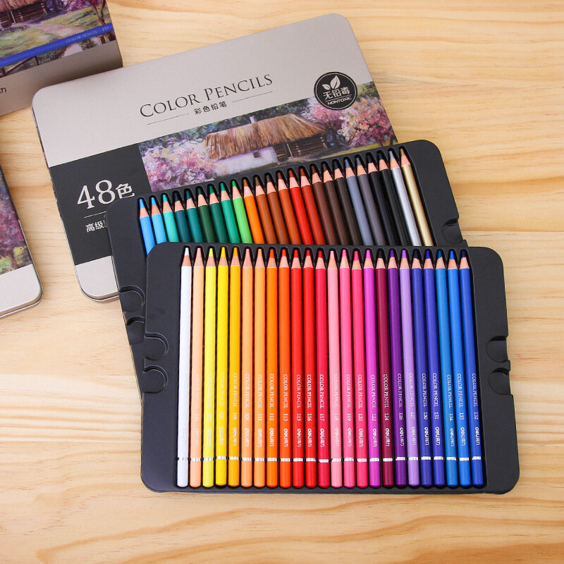 Deli масляной Набор цветных карандашей 24/36/48/72 цвета масляной живописи цветные карандаши для школьников товары для рукоделия