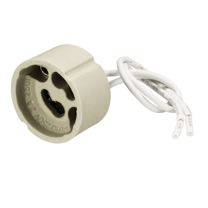 20 teile/los gu10 Lampen fassung Sockel Adapter Draht Stecker Keramik-Sockel für gu10 LED-Lampe und Halogen-Licht-Zubehör