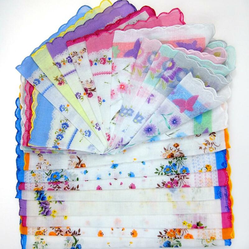 10 шт. винтажная хлопчатобумажная ткань с вышивкой в виде бабочек