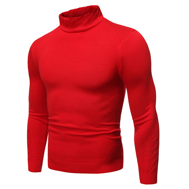 Suéter de Color liso para hombre, cuello de media Tortuga, versátil, multicolor, moda de otoño e invierno, nuevo estilo