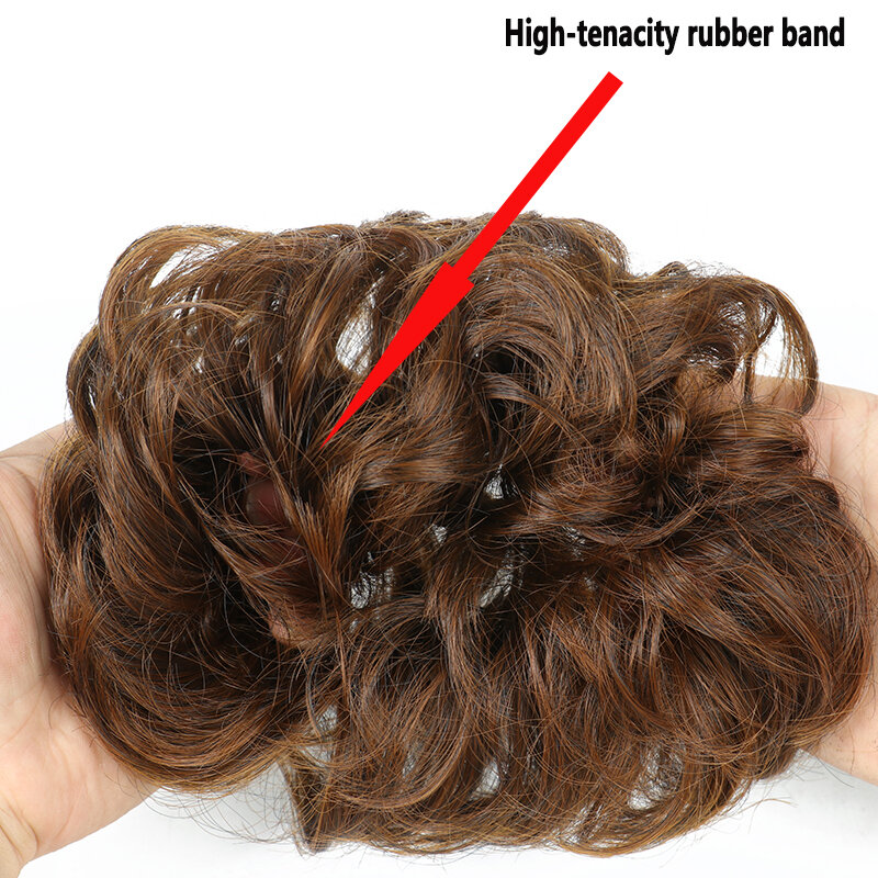 Шиньон для наращивания волос Azqueen, синтетический шиньон для пучка, коричневого цвета, эластичные волосы для наращивания, канатная Резиновая лента