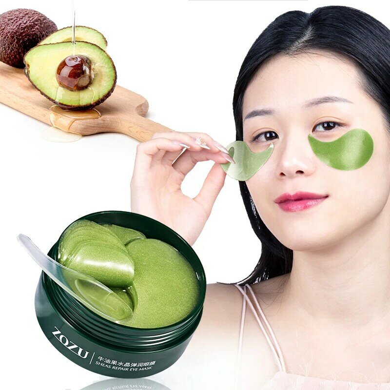 60 Stück Avocado Kollagen Maske natürliche feuchtigkeit spendende Gel Augenklappen glatt reparieren Augen Hautpflege Korea Hydratation Augen masken