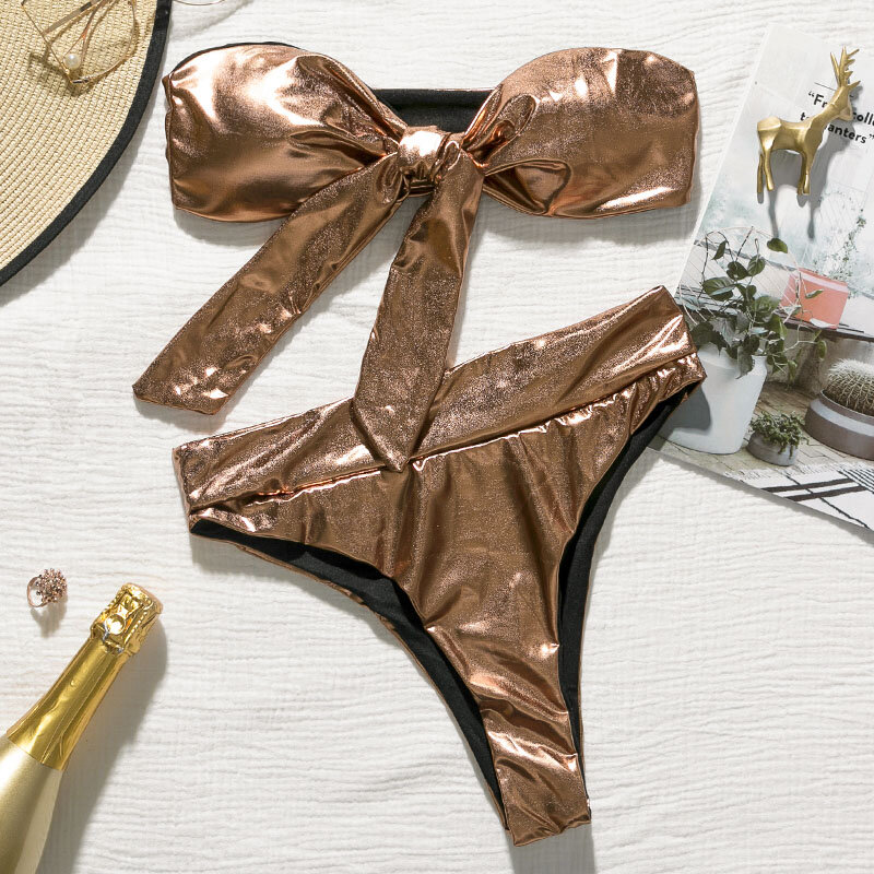 Bikini brasileño de cintura alta Tanga traje de baño mujer Bondage traje de baño femenino Push up traje de baño 2019 verano bañadores Sexy biquini