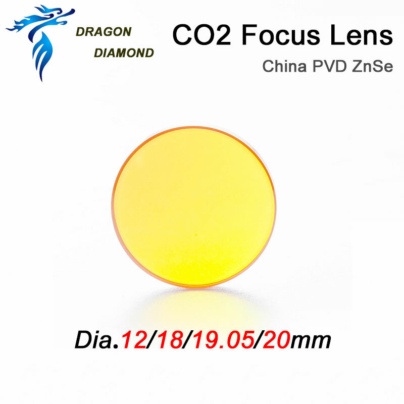 Линза Co2 фокусная китайская PVD ZnSe диаметром 12/18/19, 05/20 мм fl38,1/50,8/63,5/76,2/101,6 мм для лазерного гравировального станка