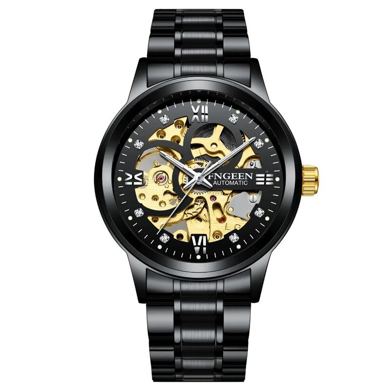 FNGEEN Top Brand Luxury Sport Mechanical Watch Luxury Golden Watch Mens Watches  Montre Homme Clock Men Automatic Skeleton Watch