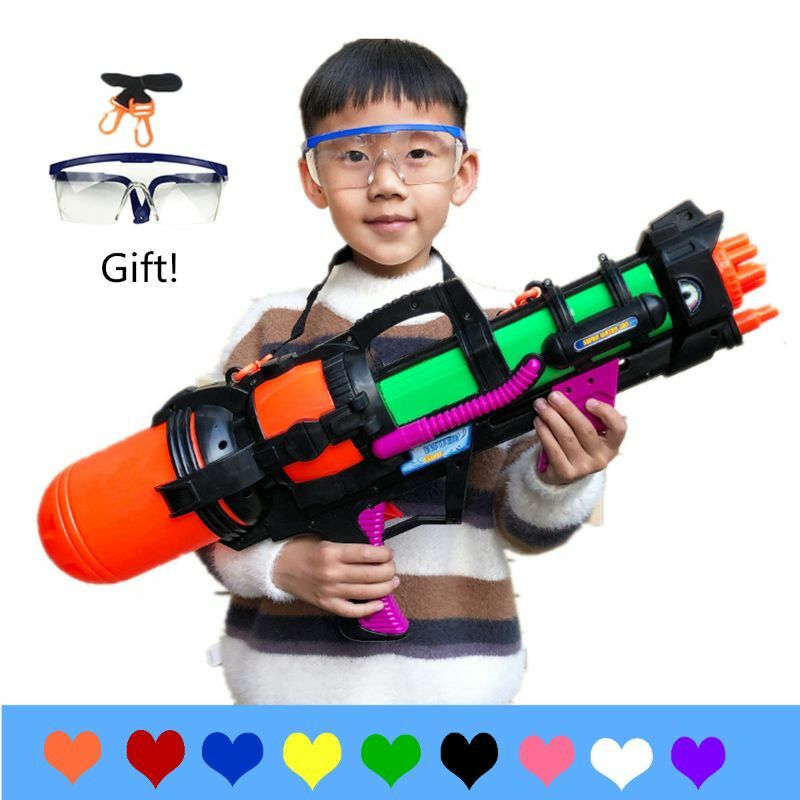24" Jumbo Blaster Water Gun With Straps Goggles Kids Beach Squirt Toy Boys Favor
