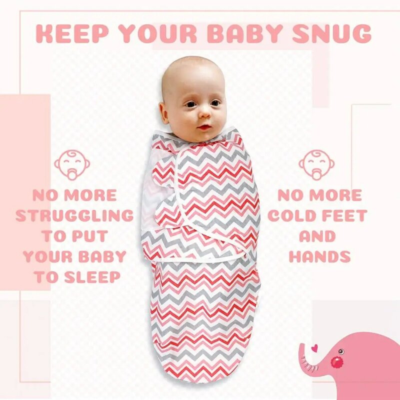 Baby Swaddle Blanket Wrap for Newborn Boy and Girl, 0-3 Months Adjustable Infant Swaddle Sack 100% Organic Cotton Swaddle Wrap