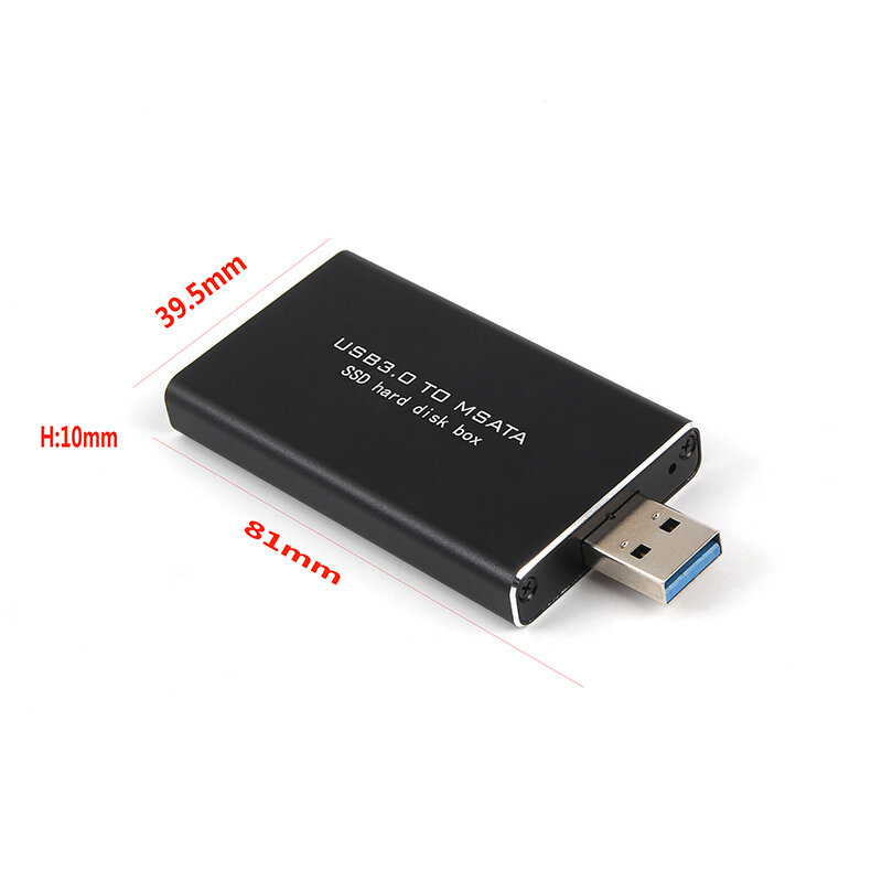 Carcasa de disco duro MSATA a USB 5gbps, adaptador M2 SSD externo HDD, caja móvil HDD, USB 3,0 a mSATA, USB3.0