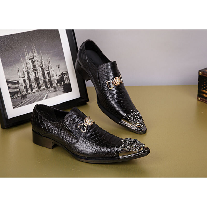 Batzuzhi sapatos masculinos de couro, sapatos masculinos de couro legítimo para negócios Tamanhos grandes! 3 cores!