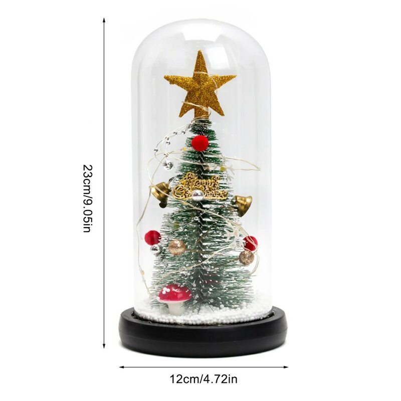 Pohon Natal Penutup Kaca Lampu LED Kreatif 1 Buah Ornamen Dekoratif Gaya Baru