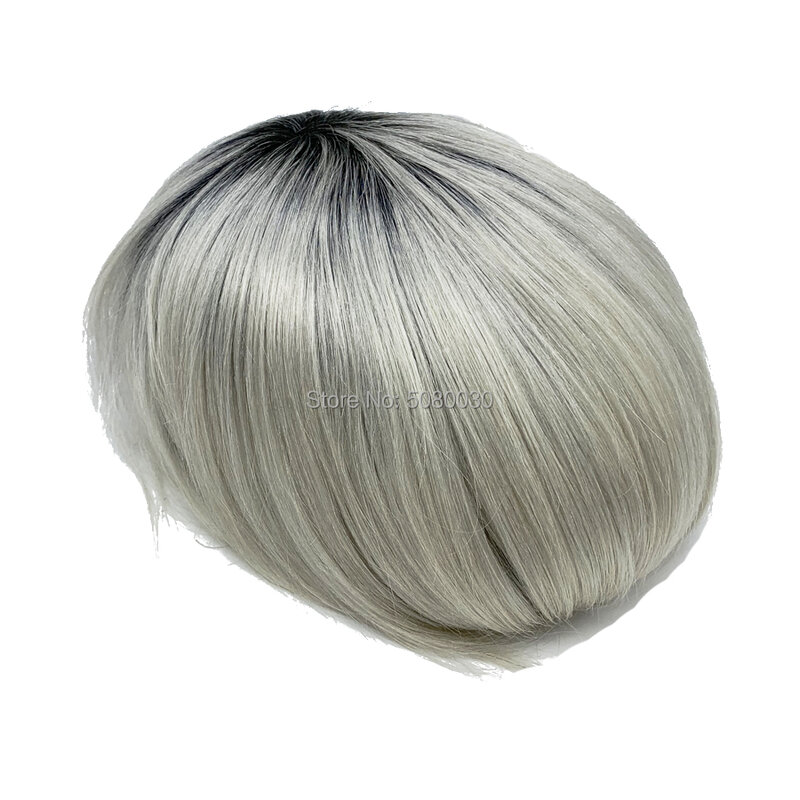 Tupé de Color Popular, prótesis de cabello, Base de polietileno, cabello humano