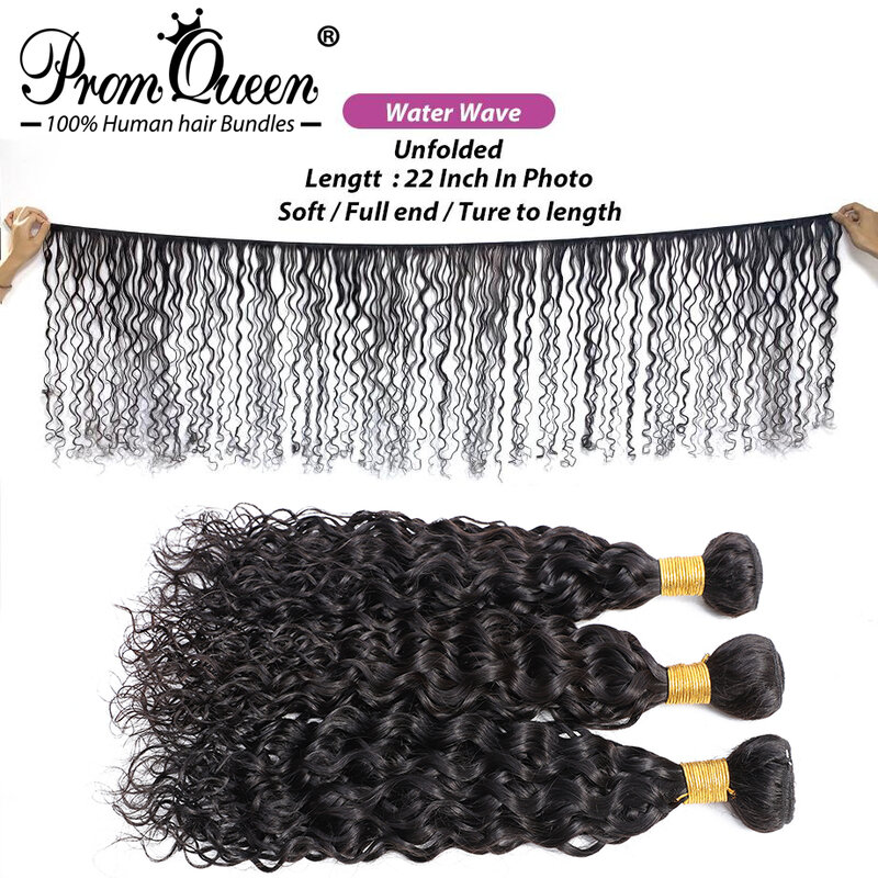 Brazilian Remy Weave Pacotes, 100% cabelo humano, extensões de cabelo onda de água, 28 em, 30 em, 32 em, 34 em, 36 em, 38 em, 40 em