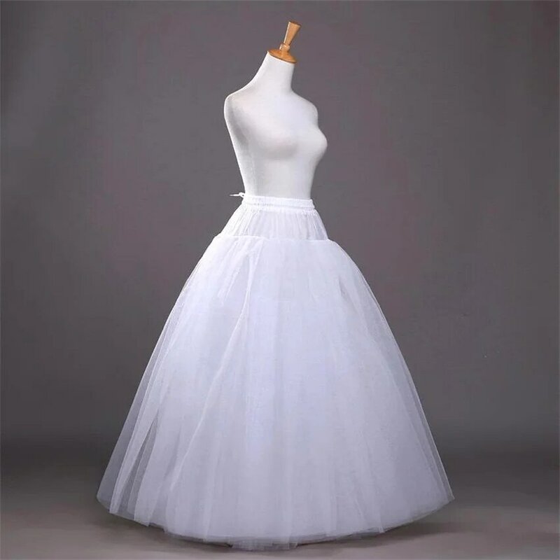 Nuoxifang 2023 Goedkope Witte A-Lijn Bruiloft Accessoires Baljurk Tule Hoopless Petticoat Crinoline Rok Taille Verstelbare Jupon