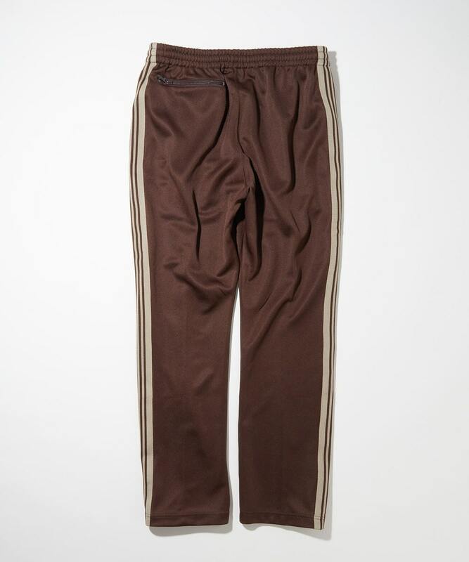 Brown awge agulhas calças das mulheres dos homens 1:1 alta qualidade branco listra agulhas faixa calças bordadas borboleta staight