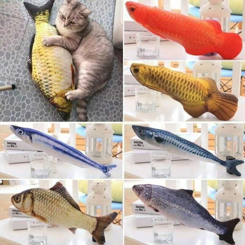 Sisal para arranhar para gatos, brinquedo para gato, forma de peixe, 3d, com arranhador, de hortelã, estofado, produtos para animais de estimação