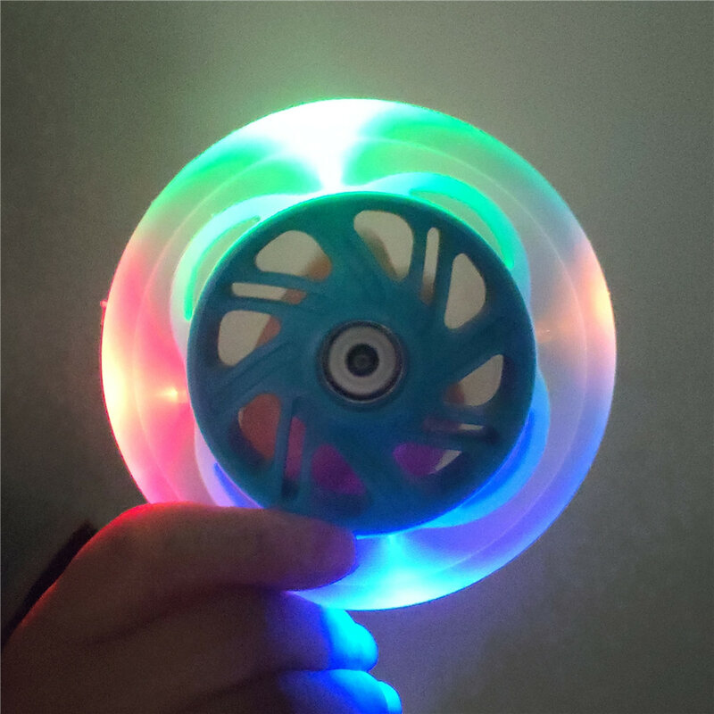 Roda de velocidade com led, anel magnético para patins, 4 contas, 125mm, cor branca, verde, azul e vermelha, brilho, flash