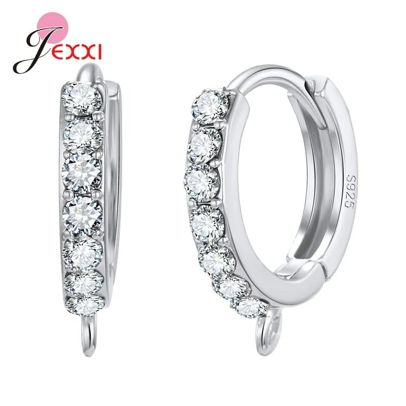 Koreaanse Stijl Diverse Modellen Crystal Earring Bevindingen Echt 925 Sterling Zilveren Oorbel Bevindingen Sieraden Accessoires Voor Diy