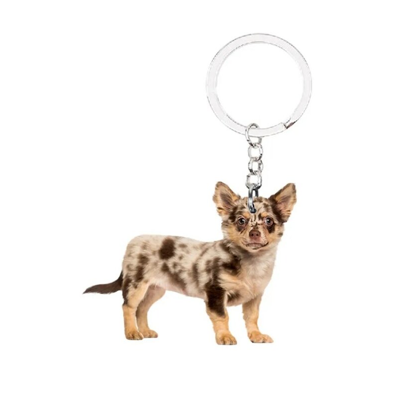 Chaveiro de bijuteria chihuahua com animais, chaveiro em 3d de desenho de cachorro kawaii, fofo llaveros, namorada, melhor ideia, presente