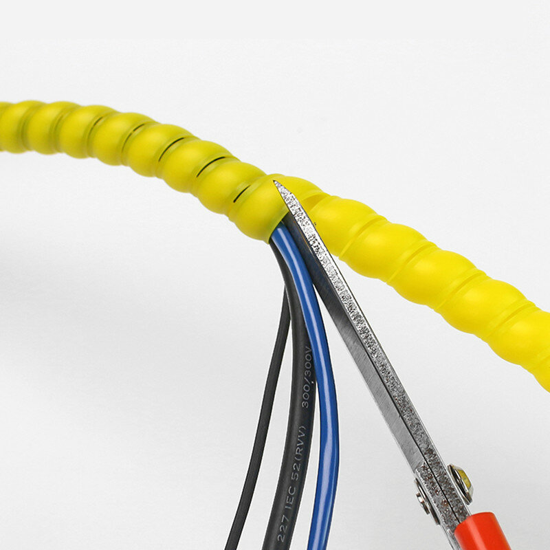 5m linha organizador tubo resistente ao desgaste espiral enrolado tubo cabo de fio proteção manga plástico envoltório espiral enrolamento protetor