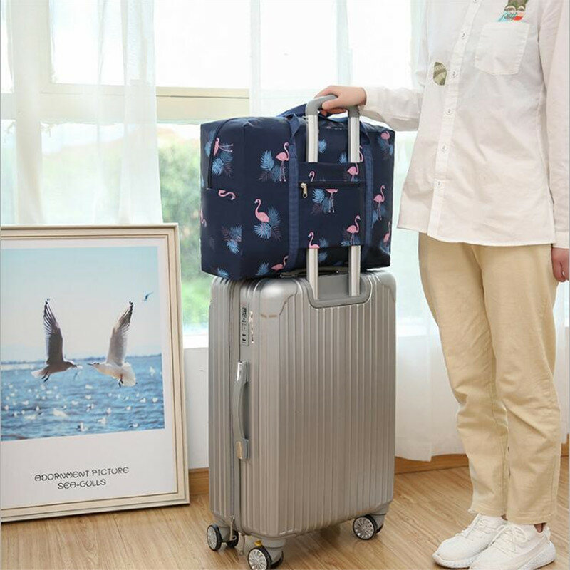Bolsa de viaje plegable de Nylon, bolsa de mano de gran capacidad Unisex, bolsa de equipaje, bolsa portátil de compresión, impermeable, bolsos de fin de semana