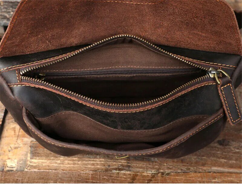 PNDME vintage real leather men's multifunctional chest bag fashion designer natural crazy horse cowhide waist bag shoulder bag